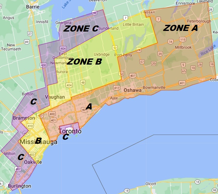 Kawartha Courier delivery service area map